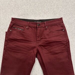 FRIED DENIM Men's Maroon Stretch Jeans - Modern slim
